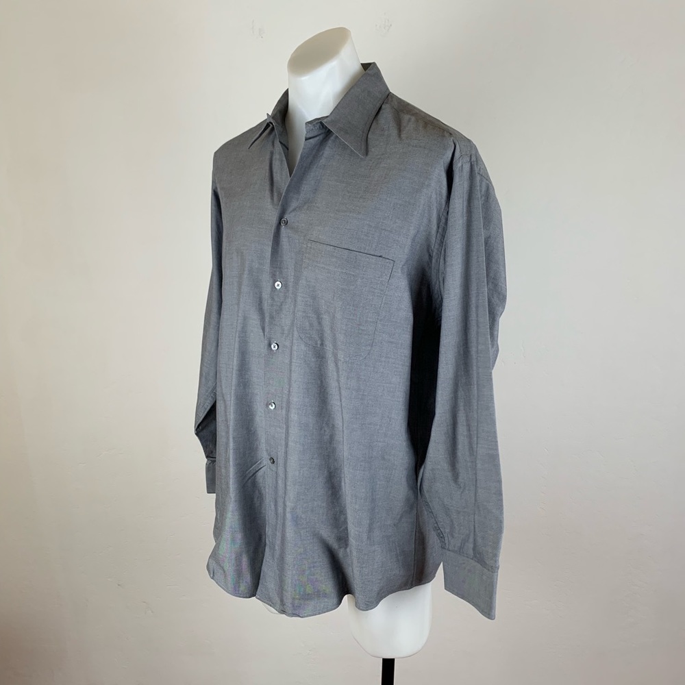 Giorgio Armani Le Collezioni Men's Light Gray Dress Shirt Size 16, 32/33 - Picture 2 of 6
